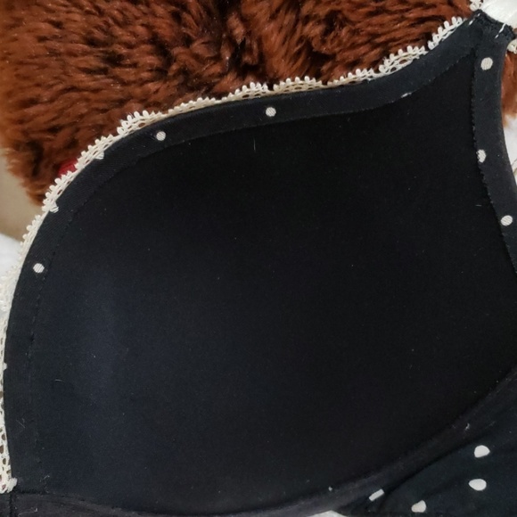 VS Black With White Polka Dots Bra 36B - Picture 6 of 7